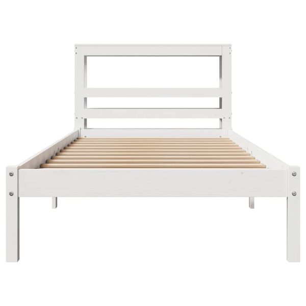 vidaXL Bedframe zonder matras massief grenenhout wit 90x190 cm