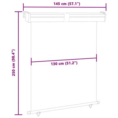 vidaXL Balkonscherm 145x250 cm blauw