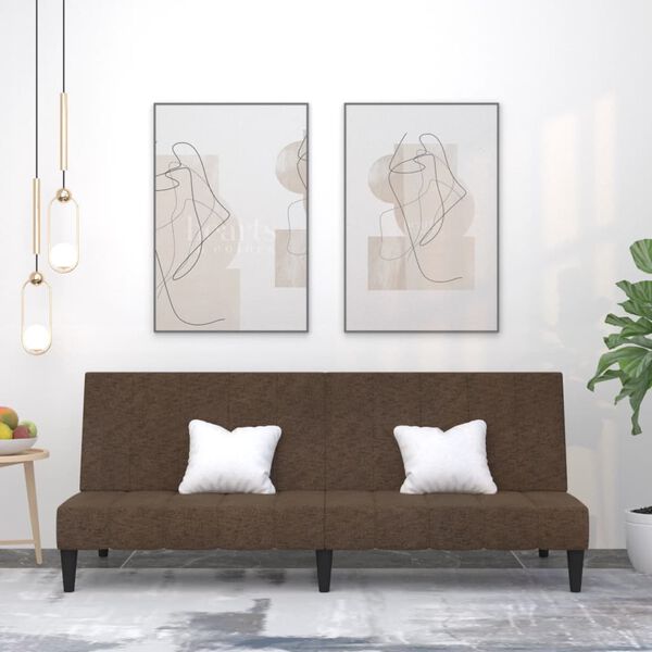 vidaXL Slaapbank 2-zits microvezelstof bruin