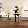 vidaXL Eetkamerstoelen draaibaar 2 st fluweel cr&egrave;mekleurig