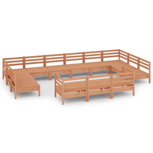 vidaXL 13-delige Loungeset massief grenenhout honingbruin