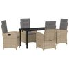 vidaXL Tuin eettafelset 5 st Beige poly rattan