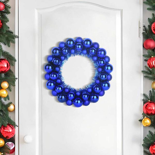 vidaXL Kerstbal Kransen 2 pcs Blauw 33 x 33 x 7 cm Polystyreen
