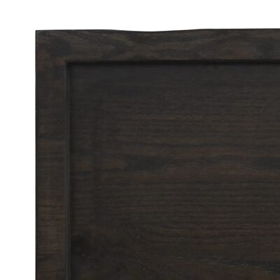 vidaXL Wastafelblad 100x60x(2-4) cm behandeld massief hout donkerbruin