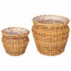 vidaXL Plantenmand met opslag GENDT 2 st Natuurlijk Bruin Kubu Rattan
