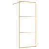 vidaXL Inloopdouchewand transparant 90x195 cm ESG-glas goudkleurig