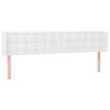 vidaXL Hoofdbord met randen 203x16x78/88 cm kunstleer wit