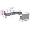 vidaXL 9-delige Loungeset met kussens poly rattan bruin