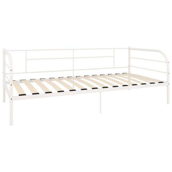 vidaXL Bedbank metaal wit 90x200 cm