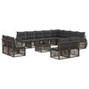 vidaXL Tuinbankenset 13 pcs Grijs en Donkergrijs poly rattan