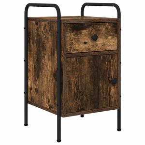 vidaXL Nachtkastje Gerookt eiken 35 x 36,5 x 61 cm Bewerkt hout