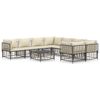 vidaXL 9-delige Loungeset met kussens poly rattan antracietkleurig