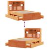vidaXL Bed met boekenkast zonder matras grenenhout wasbruin 135x190 cm