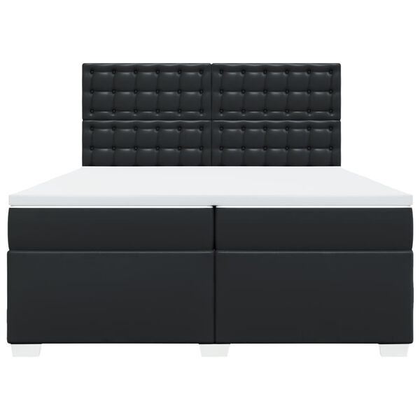 vidaXL Boxspring met matras kunstleer zwart 200x200 cm