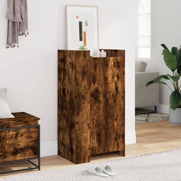 vidaXL Schoenenkast 52x37,5x100 cm bewerkt hout gerookt eikenkleurig