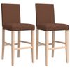 vidaXL Barstoelen 2 st massief rubberhout en stof