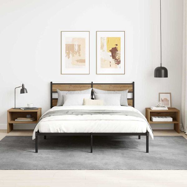 vidaXL Nachtkastje 2 pcs artisanaal eikenkleurig 40 x 40 x 30 cm