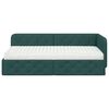 vidaXL Hoekbedframe met matras Donkergroen 100 x 200 cm Stof