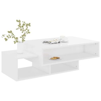 vidaXL Salontafel 105x55x32 cm bewerkt hout hoogglans wit