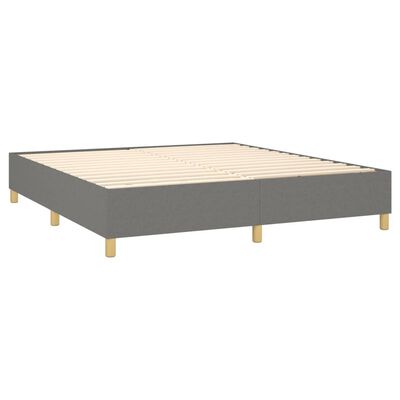 vidaXL Boxspring met matras en LED stof donkergrijs 180x200 cm