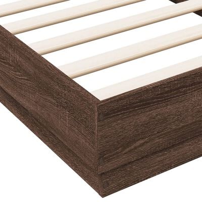 vidaXL Bedframe zonder matras bewerkt hout bruin eikenkleur 75x190 cm