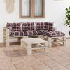 vidaXL 5-delige Loungeset met kussens pallet grenenhout