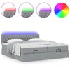 vidaXL Ottoman bed met matrassen en LED's 180x200cm stof lichtgrijs