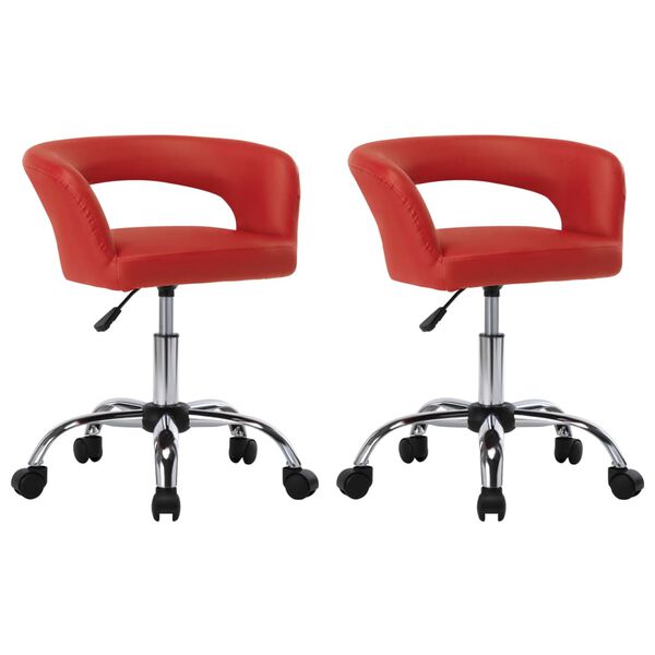 vidaXL Eetkamerstoelen 2 st kunstleer rood