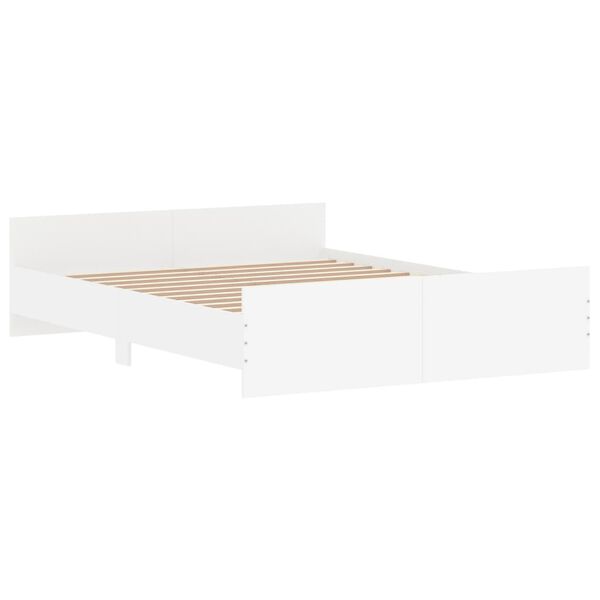 vidaXL Bedframe met hoofd- en voeteneinde wit 160x200 cm