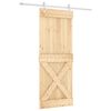 vidaXL Schuifdeur Natuurlijk en Wit 80 x 210 cm Massief Grenenhout