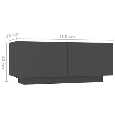 vidaXL Nachtkastje 100x35x40 cm spaanplaat grijs