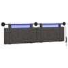 vidaXL Hangend hoofdbord Zwart Antiek PU