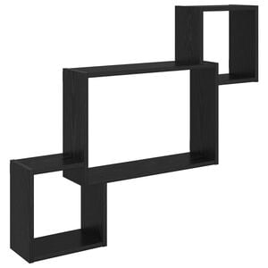 vidaXL Wandplank Muurmontage Zwart eiken 91,5 x 15 x 76 cm
