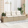 vidaXL Tuin Sofa Set met kussen 3 pcs beige en cr&egrave;mekleurig Poly riet