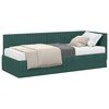 vidaXL Hoekbedframe met Matras 2 st Donkergroen 80 x 200 cm Fluweel