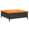 vidaXL Parasolvoetbedekking 70x70x25 cm poly rattan acaciahout zwart