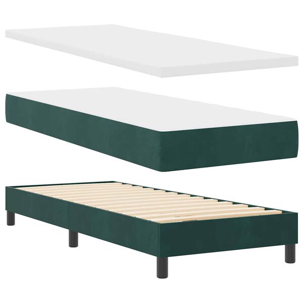 vidaXL Boxspringbed met donkergrijs fluwelen matras 80x200 cm