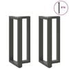 vidaXL Bartafelpoten 2 st T-vormig 40x35x(90-91) cm staal antraciet