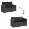 vidaXL 10-delige Loungeset met kussens poly rattan acacia zwart