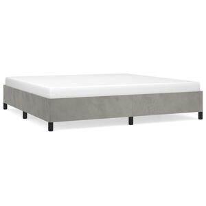 vidaXL Bedframe zonder matras 200x200 cm fluweel lichtgrijs