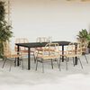vidaXL 7-delige Tuinset poly rattan glas bruin