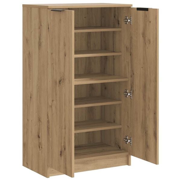 vidaXL Schoenenkast 59x35x100,5 cm bewerkt hout artisanaal eikenkleur