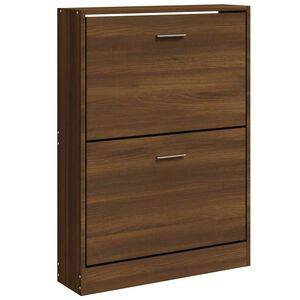 vidaXL Schoenenkast 59x17x81 cm bewerkt hout bruin eikenkleur