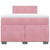 vidaXL Boxspring met matras fluweel roze 120x190 cm