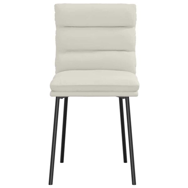 vidaXL Eetkamerstoelen 2 st fluweel cr&egrave;mekleurig