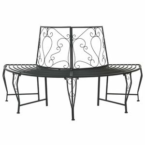 vidaXL Boom bank 4-Aantal zitplaatsen 160 x 80 x 89 cm Staal Zwart