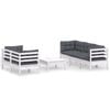 vidaXL 6-delige Loungeset met antracietkleurige kussens grenenhout