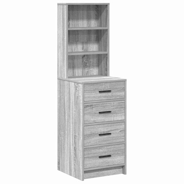 vidaXL Highboard met lade Grijs sonoma 40 x 41 x 135 cm Bewerkt hout