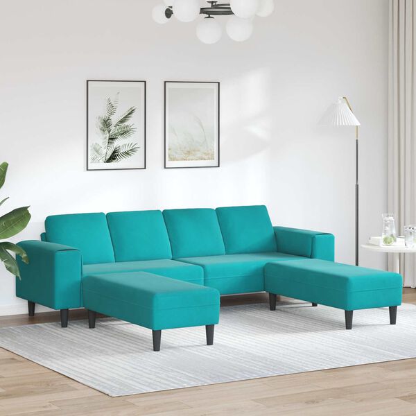 vidaXL Woonkamer Bank 3 pcs Turquoise