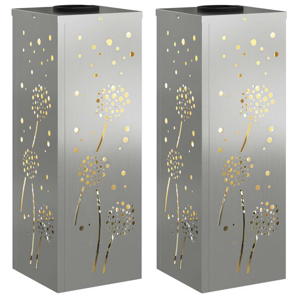 vidaXL Solar LED Pad Licht 2 pcs Gegalvaniseerd Gegalvaniseerd